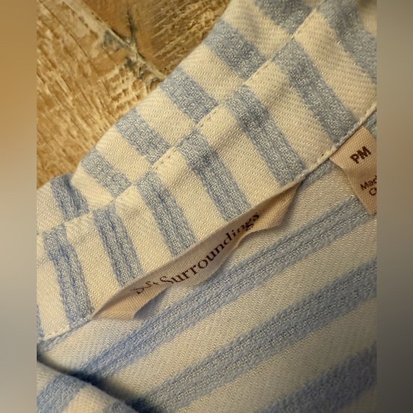 SOFT SURROUNDINGS Striped Shirt Artsy Buttons size MP - Picture 5 of 10